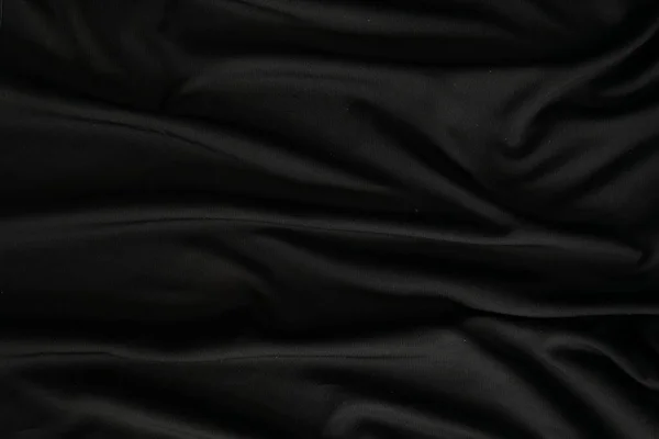 Luxuriöse Schwarze Seidensatin Textur Für Hintergrund — Stockfoto