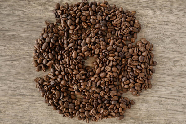 Coffee beans background, organic coffee seed