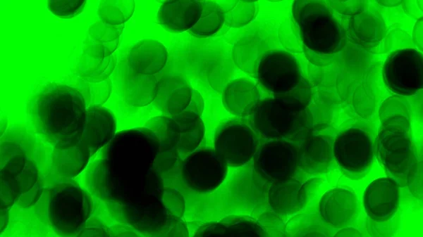 Concept Floating Fluid Microscopic Green Background Pandemic Virus Cells — Stock Photo, Image
