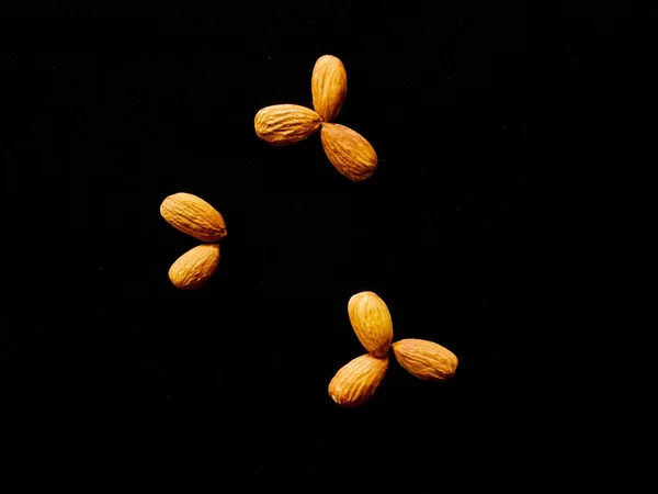 Graines Amandes Isolées Sur Fond Collation Aux Amandes — Photo