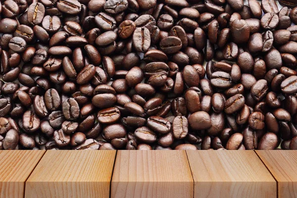 Frische Bio Kaffeebohnen Essen Und Trinken Konzept Kaffee Hintergrund — Stockfoto