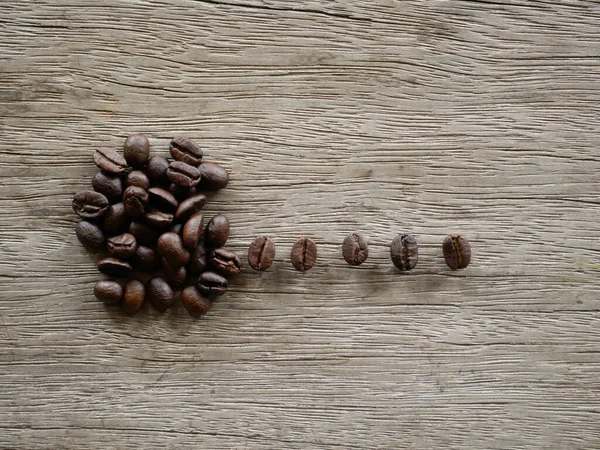 Coffee Bean Wood Background — Stock Photo, Image