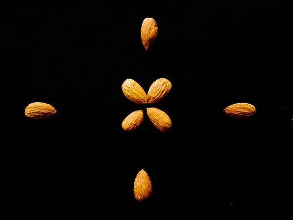 almonds seed isolated on background, almond snack