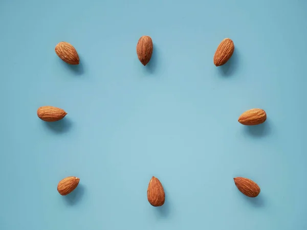 Almonds seed isolated background. almond beans snack