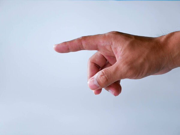 beautiful elegant hand show gesture white background