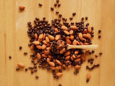 Arka plan için karışık badem ve kahve