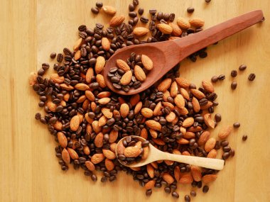 Arka plan için karışık badem ve kahve