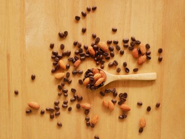 Arka plan için karışık badem ve kahve