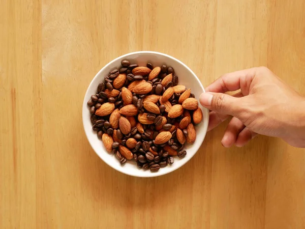 Arka plan için karışık badem ve kahve