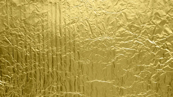 Złote Tło Foliowe Błyszczącą Pogniecioną Powierzchnią Tle Tekstury — Zdjęcie stockowe