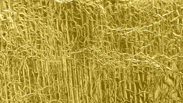 Gouden Folie Achtergrond Met Glanzend Verfrommeld Oppervlak Voor Textuur Achtergrond — Stockfoto