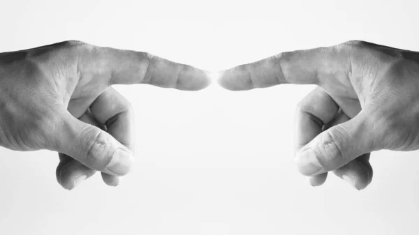 Ruka Muže Ruce Prst Izolované Pozadí — Stock fotografie