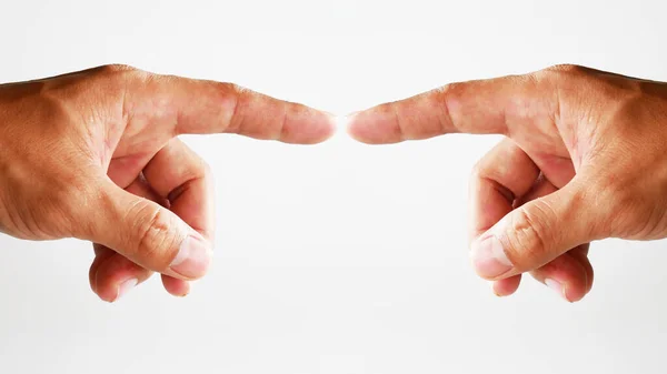 Ruka Muže Ruce Prst Izolované Pozadí — Stock fotografie