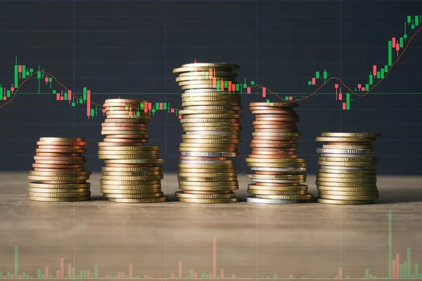 Grafo Monedas Acciones Finanzas Concepto Negocio —  Fotos de Stock