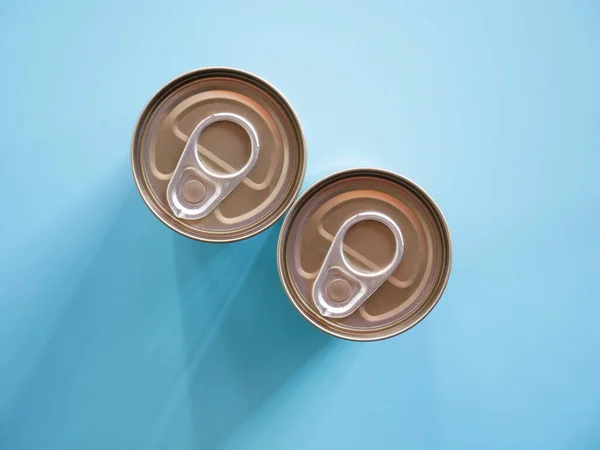 Tin Can Black Background Canned Food — Stock Photo, Image