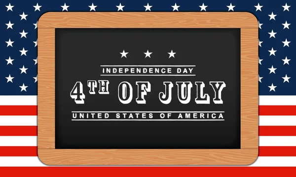 Background Vector Chalk Board 4Th July Independence Day Celebrations — Stock Vector
