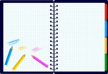 Spiral dizüstü bilgisayarla okul vektör arkaplanına dön.