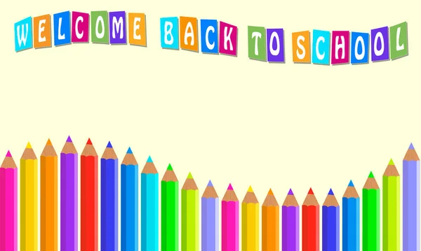 Back School Vector Poster Pencil — Stock Vector