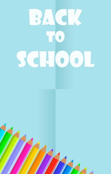 Terug Naar School Vector Poster Met Potlood — Stockvector