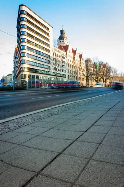 Треугольное Высотное Здание Лейпциге Германия — стоковое фото