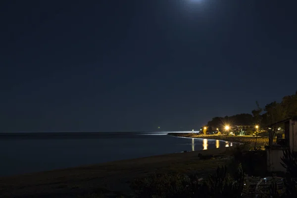 Plaża Nocy Grecji — Zdjęcie stockowe