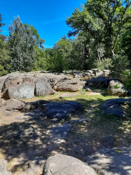 Parklandschaft Mit Großen Steinen — Stockfoto