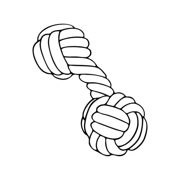 Illustration Vectorielle Corde Pour Chien Dessinée Main Sur Fond Blanc — Image vectorielle