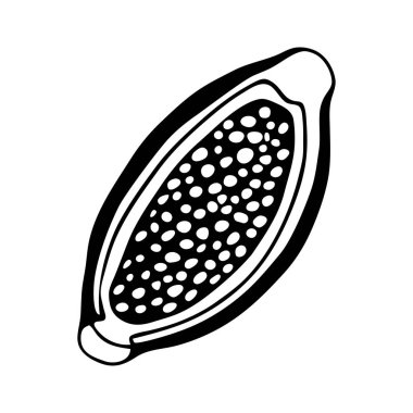 Beyaz arka planda izole edilmiş hayvan ve insan parazitinin el çizimi siyah çizimi vektör çizimi. Yumurta anatomisinin grafiksel görüntüsü. Sindirim sistemi helminasyonları.