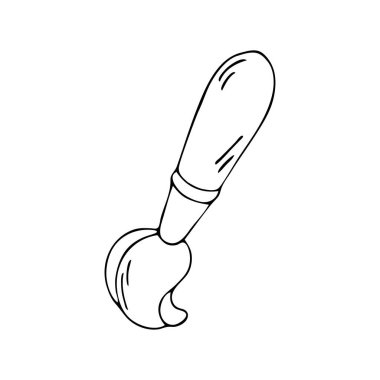 Güzel el çizimi, siyah çizgili fırça şablonu. Grafik tasarımı, tipografi, kırtasiye, dekorasyon, tekstil ürünleri için güzel bir çocuksu simge.