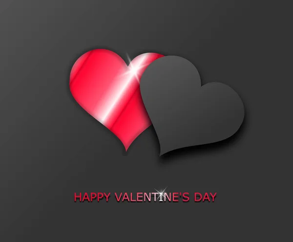 Illustratie Van Happy Valentijnsdag Kaart Met Rood Hart — Stockfoto