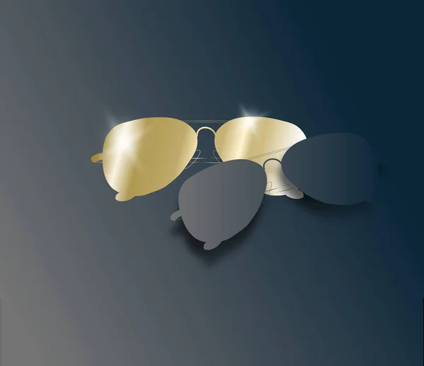 Blauer Hintergrund Mit Sonnenbrille Papiervorlage Illustration — Stockfoto