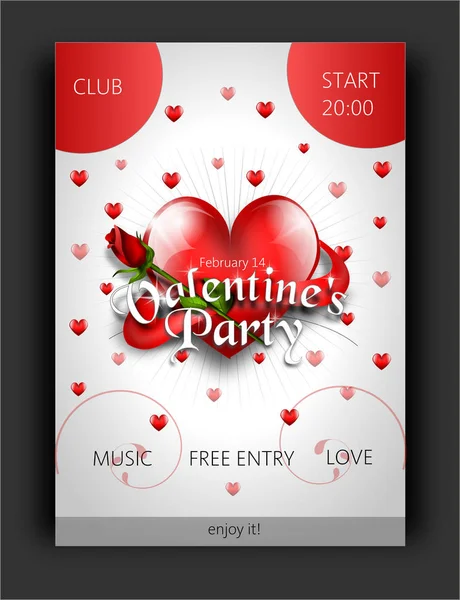 Illustration Poster Valentine Party Holiday — Stock Photo, Image