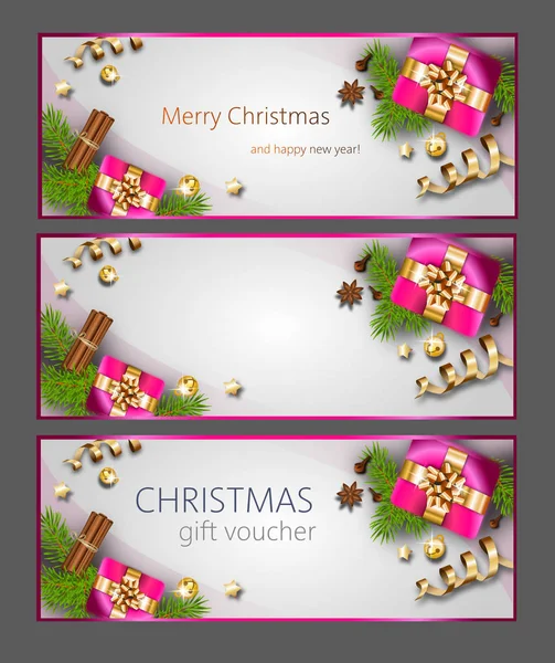 Illustration Bannières Web Noël Avec Des Objets Cadeaux Noël — Photo