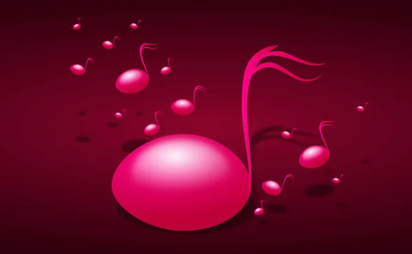 Fondo Rosa Con Ilustración Notas Musicales Decoradas —  Fotos de Stock