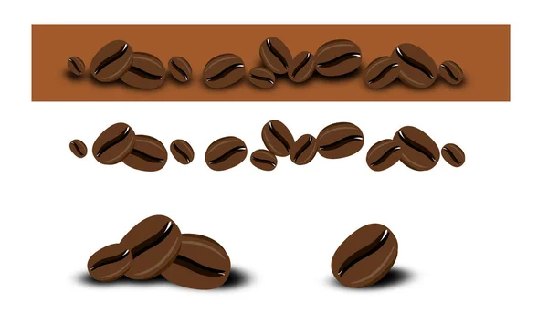 Illustration Coffee Grain Set White Background — Stock Photo, Image
