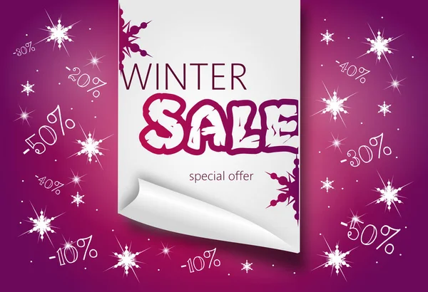 Vinterförsäljning banner — Stockfoto
