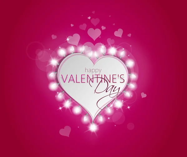 Greeting Card Valentine Day Heart Lights — Stock Photo, Image