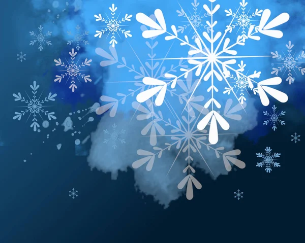 Winter Aquarell Hintergrund — Stockfoto