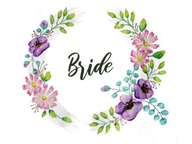 Gelin için düğün kartı tasviri