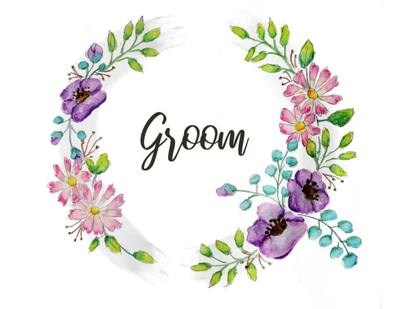 Illustration Wedding Card Groom — Stock Photo, Image