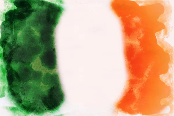 Aquarelle flagi Irlandii — Zdjęcie stockowe