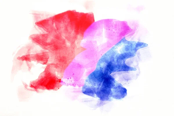 Aquarelle avec les couleurs rouge, bleu et violet — Photo