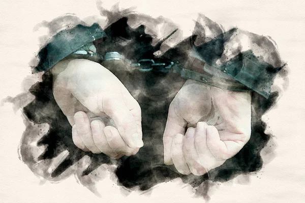 Closeup of woman being handcuffed — Stock Photo, Image