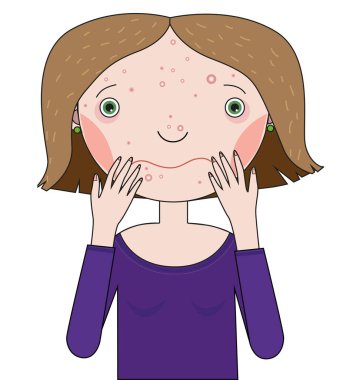  Sivilceli güzel bir kadın.