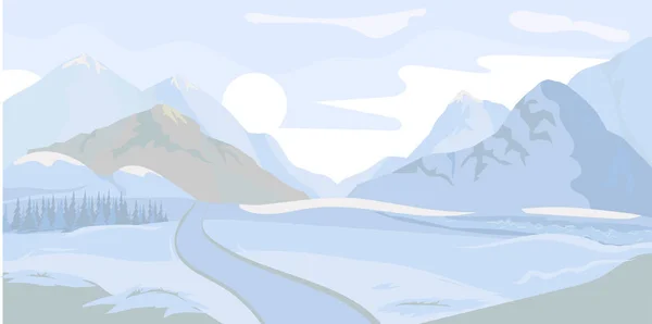 Winter landscape background. Vector — Stock Vector