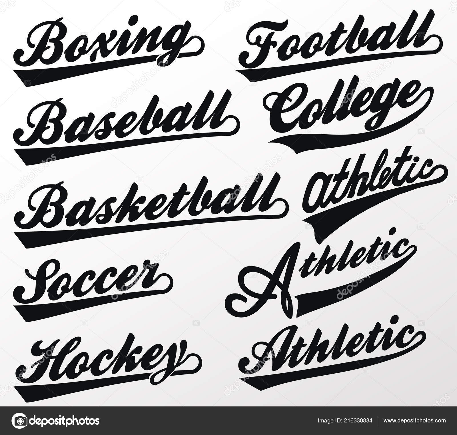 Vector Swooshes, Swishes, Whooshes, and Swashes for Typography on Retro or  Vintage Baseball Tail Tee shirt Stock Vector