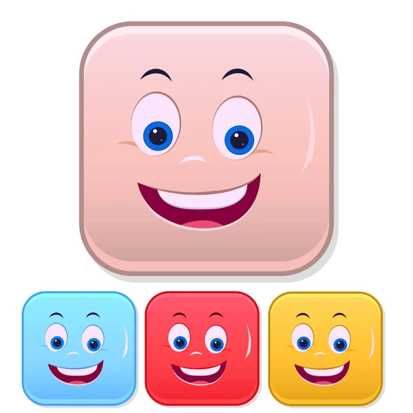 Emoji πρόσωπο. Χαμογελαστή φατσούλα. Χαριτωμένο πολύχρωμο γελαστά σετ. — Διανυσματικό Αρχείο