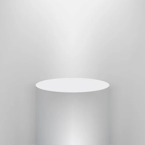 Pódio de apresentação do produto, estágio branco, pedestal branco vazio, modelo em branco mockup. vetor —  Vetores de Stock