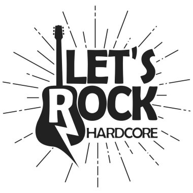 Yazı, poster veya t-shirt tasarım, vektör rock