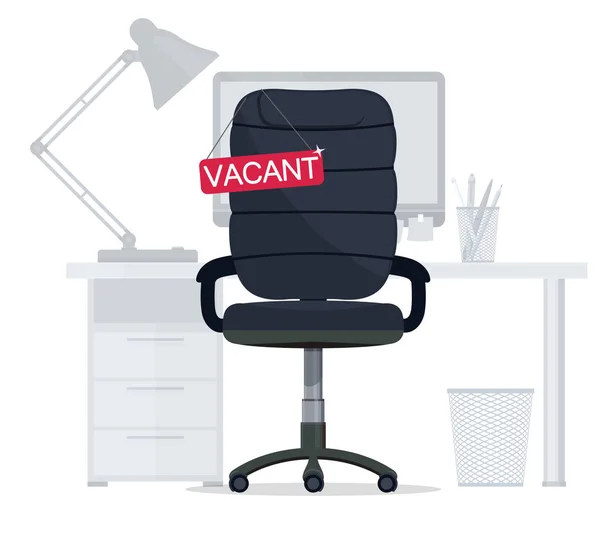 Üres szék üres jel. Foglalkoztatás, a pályázati és a felvételi munkát. Vektor — Stock Vector